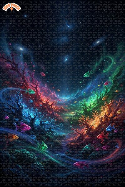 Esranın Dünyası Galactic Undersea Colorful Double Layer Framed Wooden Puzzle ...