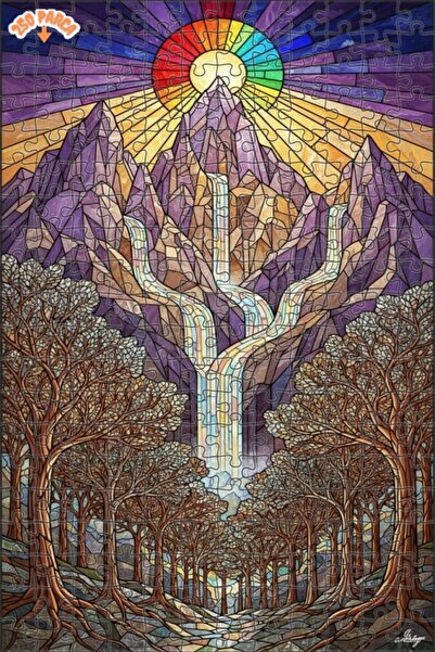 Esranın Dünyası لغز خشبي لمنظر شلال الجبل السماوي 250 قطعة 30x30