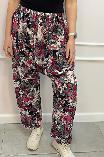 EtkiModa Women's Multicolored Printed Shalwar Trousers