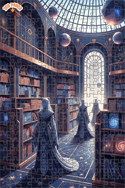 Esranın Dünyası Mysterious Cosmic Library Oil Painting Look Art Puzzle 250 Pi...