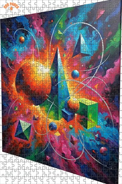 Esranın Dünyası لغز خشبي لرسم هندسة الكون بالألوان الزيتية مزدوج الطبقات إطار...