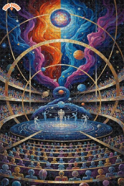 Esranın Dünyası لغز خشبي مكون من مزدوج الطبقات إطارًا بمظهر لوحة زيتية من سلس...