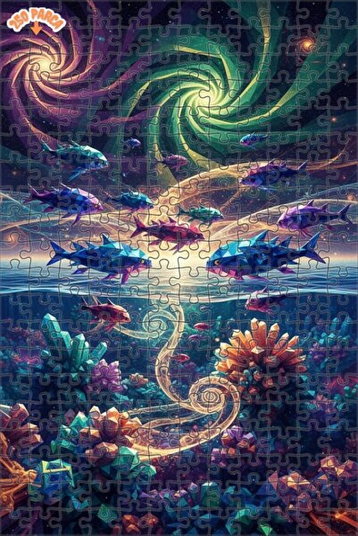 Esranın Dünyası لغز فني على شكل أسماك سحرية من معرض كوزميك أكواريوم، 250 قطعة...