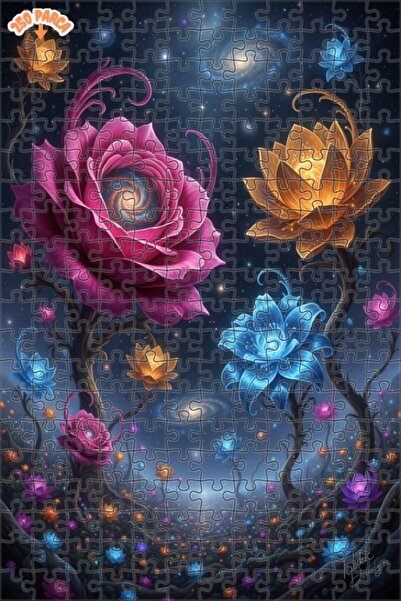 Esranın Dünyası لوحة زيتية لزهور مجرية سحرية تبدو فنية 250 قطعة 30x30