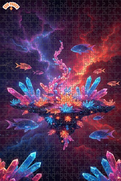 Esranın Dünyası الرقص الكوني لأسماك الكريستال لوحة زيتية مزدوج الطبقات قطعة م...