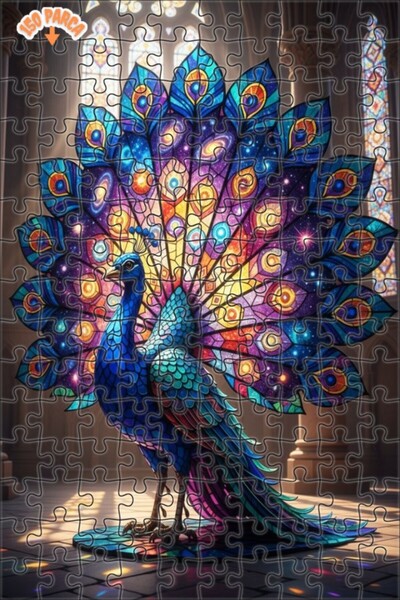 Esranın Dünyası لغز فني على شكل طائر الطاووس من سلسلة جالاكسي فيلدي، 150 قطعة...