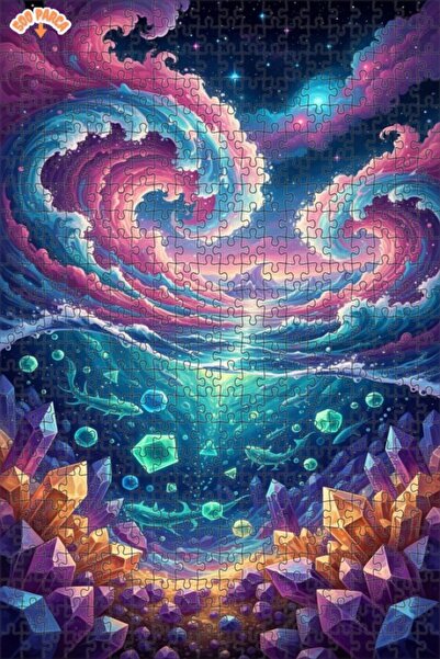 Esranın Dünyası لغز كريستالي غامض بتصميم لوحة زيتية لحلم البحر، لغز خشبي مكون...