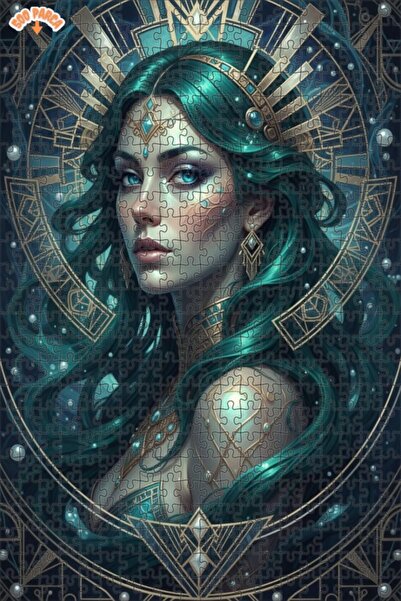 Esranın Dünyası آرت ديكو إيمبوليسيت بورتريه لامرأة مزدوج الطبقات بازل خشبي مؤ...