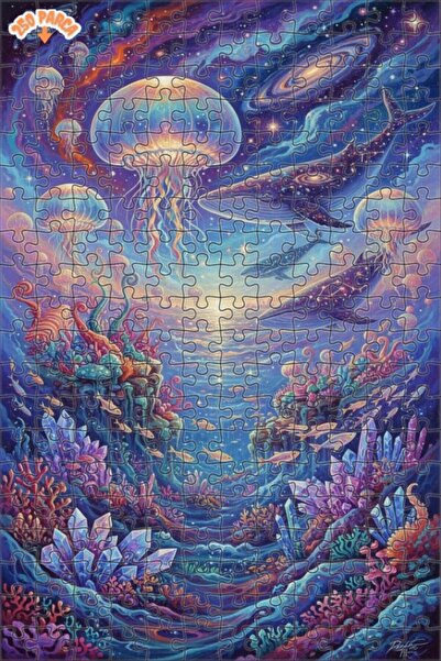 Esranın Dünyası لغز خشبي للفن الآلي الفني لحيوانات المحيطات والقناديل البحرية...