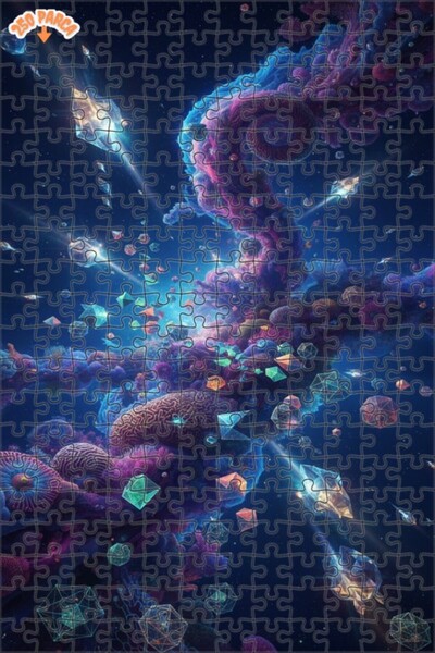 Esranın Dünyası لغز خشبي لبحر الكريستال الكوني مزدوج الطبقات قطعة مقاس 30x30