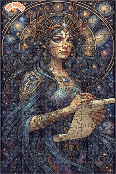 Esranın Dünyası Woman in the Picture Cosmic Art Oil Painting Lookalike Double...