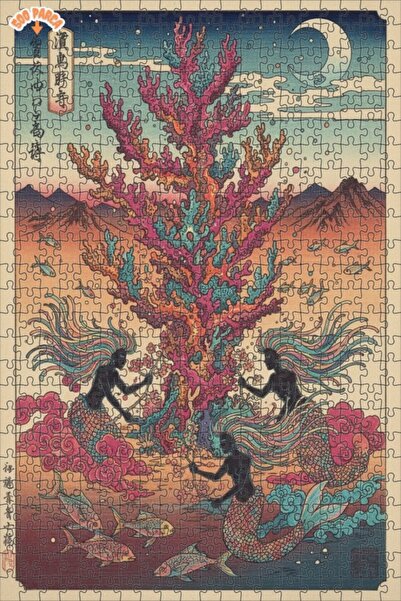 Esranın Dünyası لغز خشبي مكون من مزدوج الطبقات إطارًا بتصميم رقصة حورية البحر...