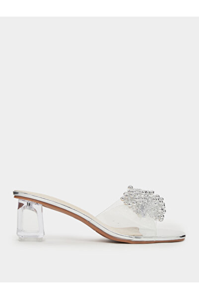 Take Two By Styli صندل بكعب شفاف مزين