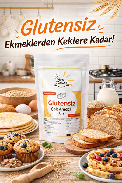 NOVA GLUTENSİZ Çok Amaçlı Un 1000 g | Ekmek, Lavaş, Kek ve Hamur İşleri İçin