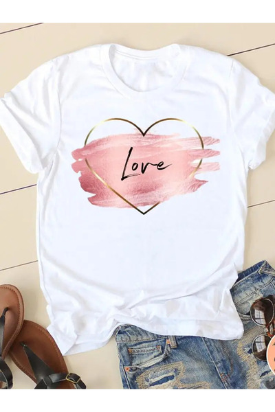 HOFFNUNG Μπλουζάκι UNISEX κοντομάνικο με στρογγυλή λαιμόκοψη, με στάμπα καρδι...