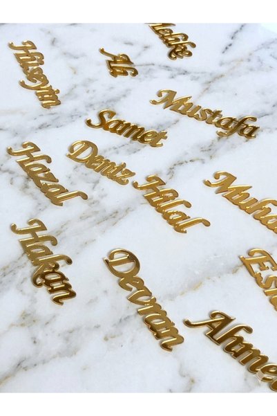 Stoneda Pleksi Isim Etiket 2cm Eninde Gold 20 Adet Soru Sor Kısmından İsimler...