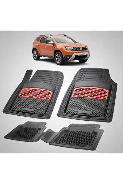 TEAMCAR Πατάκια δαπέδου Dacia Duster II Facelift συμβατά 2021-σήμερα | Κόκκινα