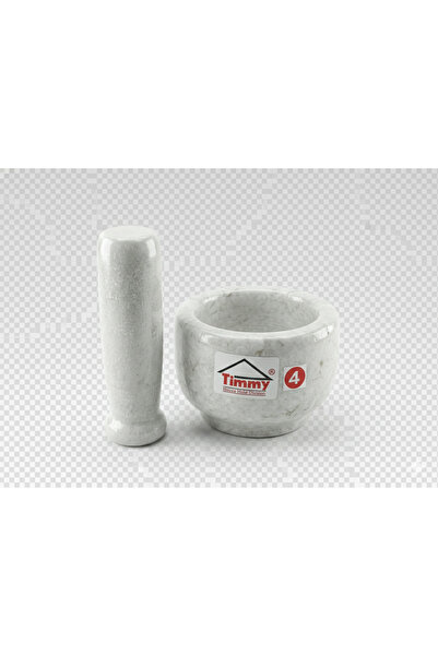 Tımmy طقم هاون ومدقة ماربل كندي أبيض شديد التحمل، مقاس 4 × 2.5 بوصة، لطحن الت...