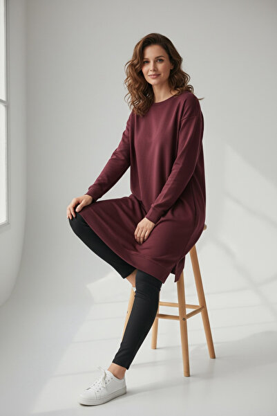 ECE GİYİM Γυναικεία μπλούζα με μανίκια και τονισμένο τελείωμα στη μέση