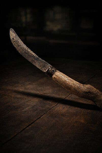 Doğa İnsanı Eski Dönem Antika Bağ Bıçağı - Budama Bıçağı - Bağ Bahçe Katlanır...