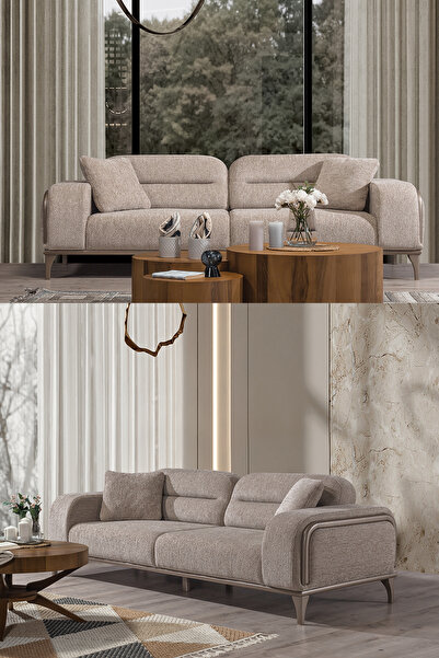 Eymense Defna Koltuk Takımı 3+3 Kahverengi