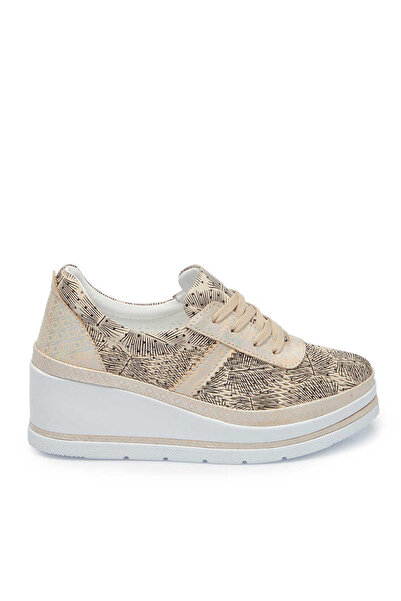 Tergan Bej Hakiki Deri Kadın Sneaker - K25I1AY67950-U6W