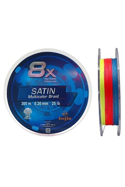 DFT Bojin 8x ساتان متعدد الألوان 300 متر حبل صيد السمك