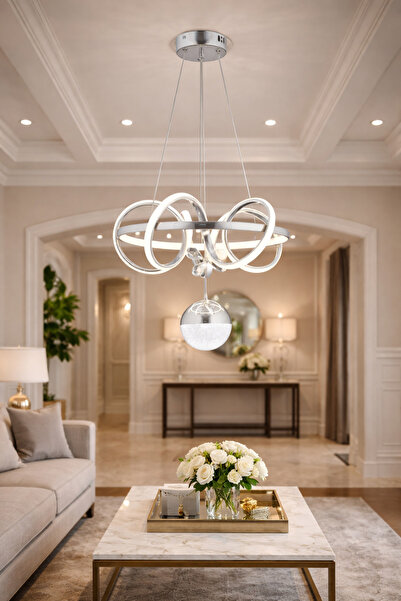 Baviyer Aydınlatma Kuzey Tek Toplu Krom Kaplama 3 Renk Avize