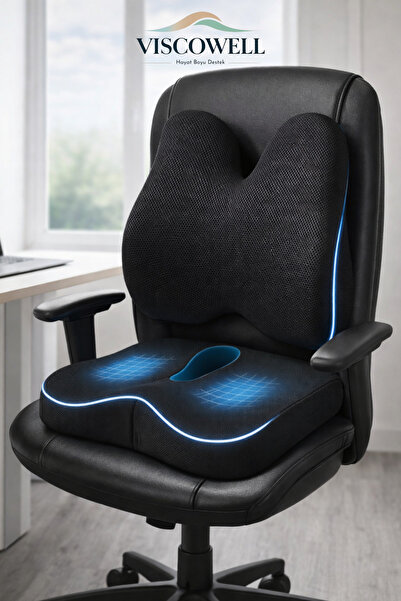 ViscoWell Ortopedik Visco Bel Destekli Oturma Minderi – Ergonomik Destek Yast...