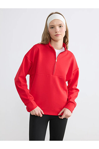 LC Waikiki Mock Neck Soft Touch Oversized Women's Sweatshirt