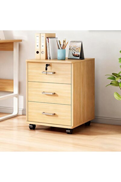 Arabest 3 Drawer File Cabinet with Lock, Vertical Storage Cabinet, Mobile Und...