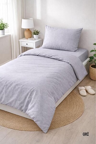 Çeyiz Diyarı Colours Soft Tek Kişilik Nevresim Takımı Gri