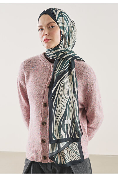 Fresh شال رامي بنمط الحمار الوحشي البري D جلد أخضر