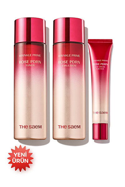 THE SAEM Wrinkle Prime Rose PDRN Skin Care 2 Set / Gül PDRN 2’li Sıkılaştırıc...