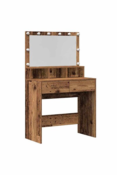 vidaxl Masă de Machiaj Lemn vechi 80 x 41 x 134,5 cm Lemn compozit