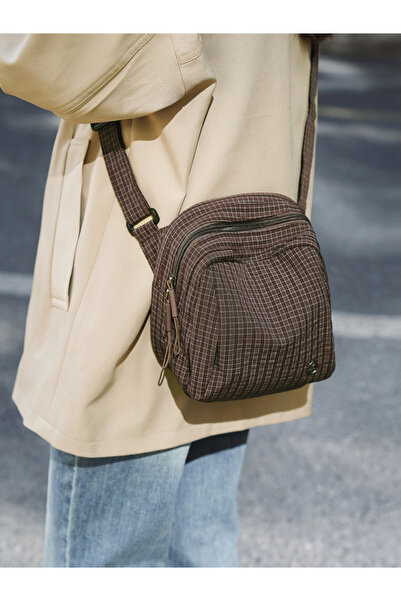 Take Two By Styli Brown Textured Crossbody Bag