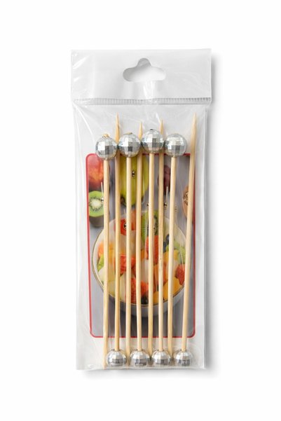 Happyewent 12-Pack Disco Ball Toothpicks – Silver Mirror Ball Party and Cocktail Presentation Toothpicks