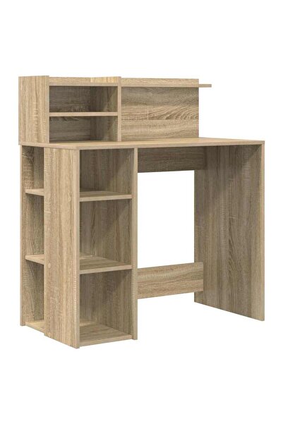 vidaxl Birou cu raft Stejar Sonoma 90 x 48 x 101,5 cm Lemn compozit