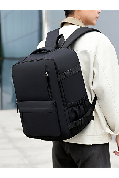 Take Two By Styli Black Zip Closure Backpack