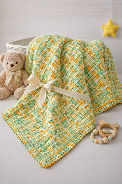 Hobi Kafe Hand Knitted 84Cm*84Cm Size Baby Blanket Si