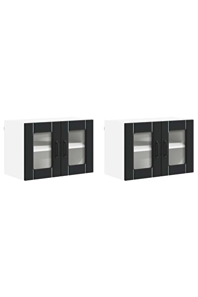 vidaxl Dulap de bucătărie 2 pcs Negru 60 x 31 x 40 cm Lemn compozit