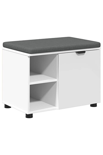 vidaxl Bancă pentru hol cu pernă cu raft cu ușă Alb 60 x 38 x 46 cm