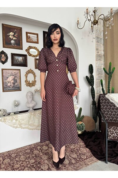 conconmoda Zoen Düğme Detaylı Elbise