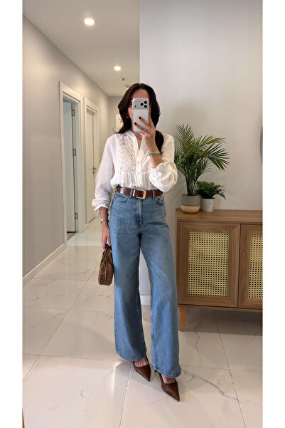 BİRCANÇİL CS Rilex Сини дънки с широк крачол