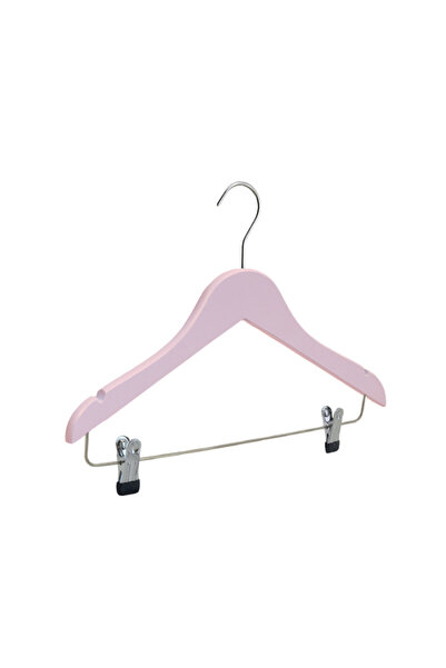 NYN Wooden 0-3 Years Old Baby Hanger with Latch Pink Color 4 Pieces