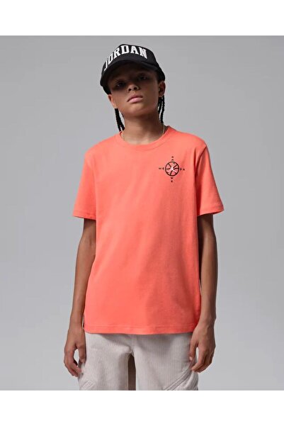Nike Оранжева тениска за момчета Jordon Big Kids