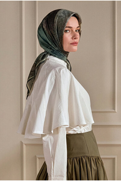 SilkTouch Green Seal Pattern Organic Scarf