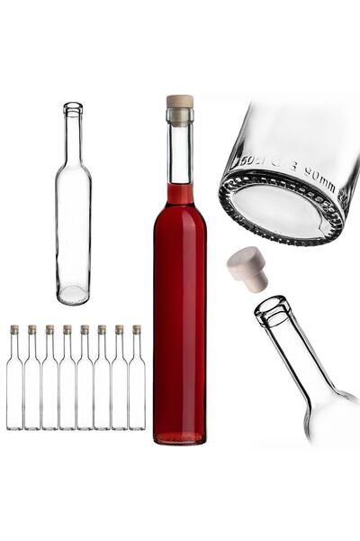 KADAX 8x Sticlă Futura 500 ml 0.5L Sticle de sticlă pentru lichioruri de vin ...