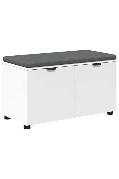 vidaxl Bancă pentru hol cu pernă cu raft cu ușă Alb 80 x 38 x 46 cm