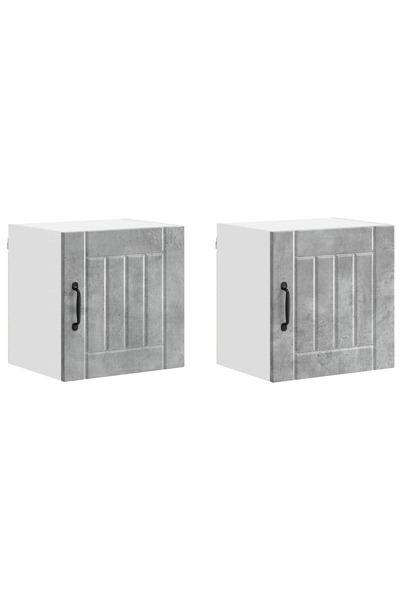 vidaxl Dulap de bucătărie Lucca 2 pcs Gri din beton 40 x 31 x 40 cm